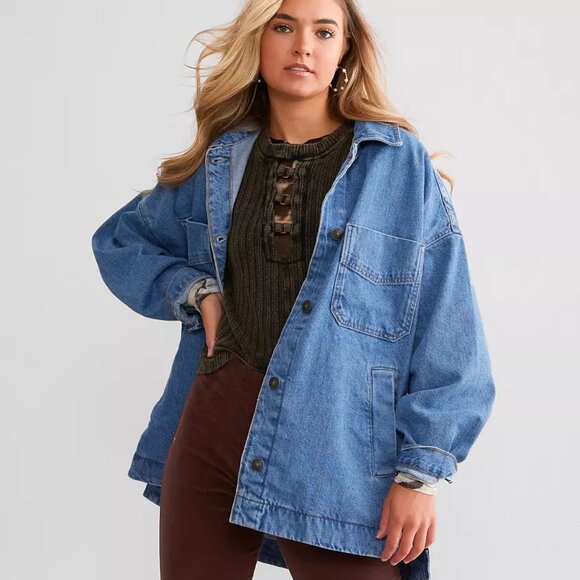 Free People Jackets & Blazers - new FREE PEOPLE 100% Cotton Madison City Denim Jacket 6MS3